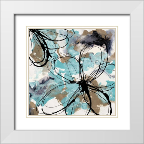 Free Flow II White Modern Wood Framed Art Print with Double Matting by Barnes, Natasha