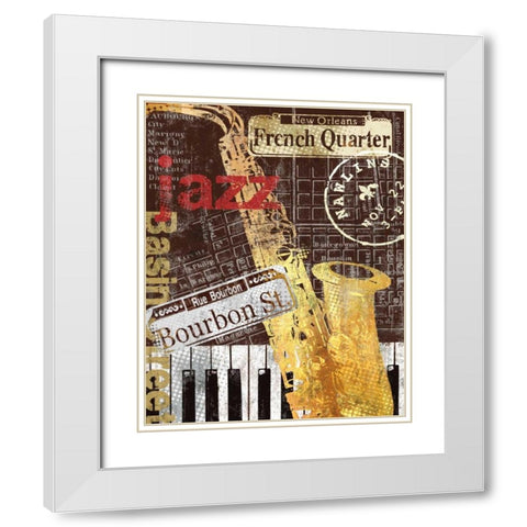 Nawlins White Modern Wood Framed Art Print with Double Matting by Mallett, Keith