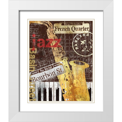 Nawlins White Modern Wood Framed Art Print with Double Matting by Mallett, Keith