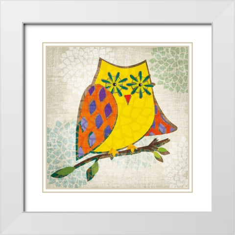 Whos Hoo II White Modern Wood Framed Art Print with Double Matting by Venter, Tandi