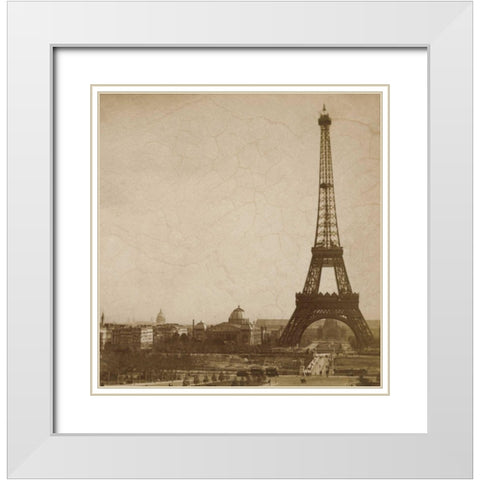 Historical Paris White Modern Wood Framed Art Print with Double Matting by Atria, Cristin