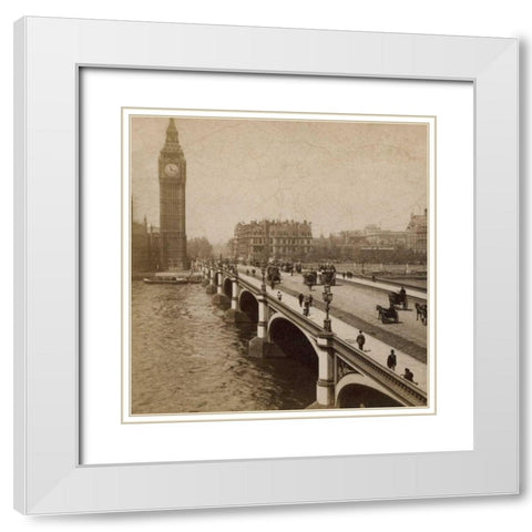 Historical London White Modern Wood Framed Art Print with Double Matting by Atria, Cristin