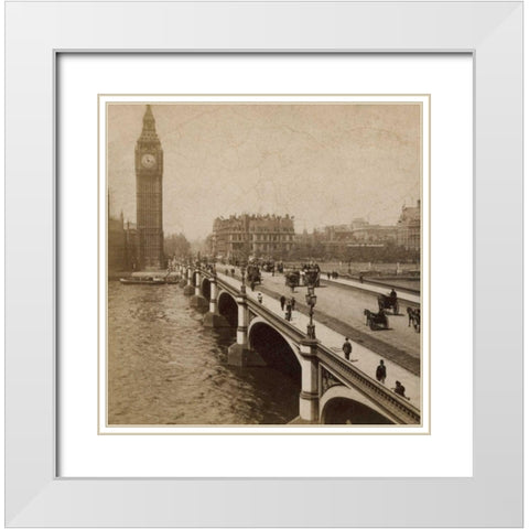Historical London White Modern Wood Framed Art Print with Double Matting by Atria, Cristin