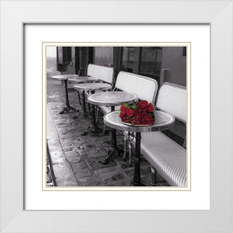 Say It With Flowers II White Modern Wood Framed Art Print with Double Matting by Frank, Assaf