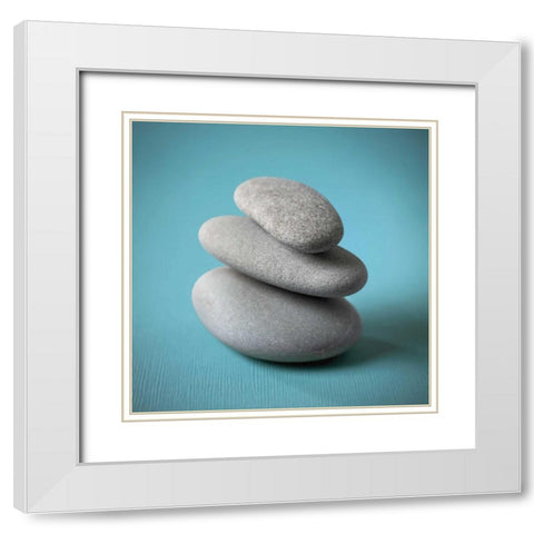 Rock Art I White Modern Wood Framed Art Print with Double Matting by Frank, Assaf