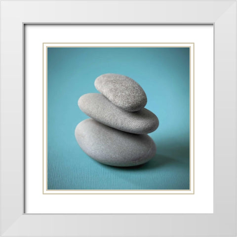 Rock Art I White Modern Wood Framed Art Print with Double Matting by Frank, Assaf