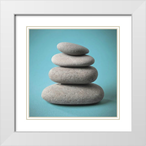 Rock Art II White Modern Wood Framed Art Print with Double Matting by Frank, Assaf