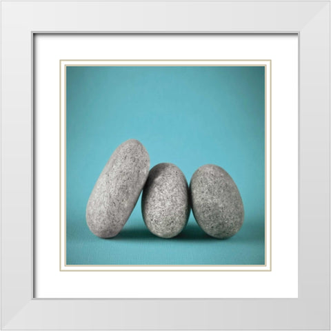 Rock Art III White Modern Wood Framed Art Print with Double Matting by Frank, Assaf
