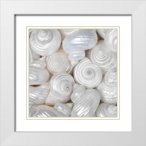Opalesque I White Modern Wood Framed Art Print with Double Matting by Frank, Assaf