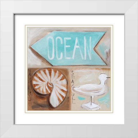 Wheres the Ocean White Modern Wood Framed Art Print with Double Matting by Brooks, Amanda J.