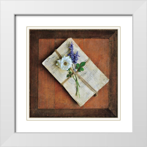 Letters To Home I White Modern Wood Framed Art Print with Double Matting by Atria, Cristin