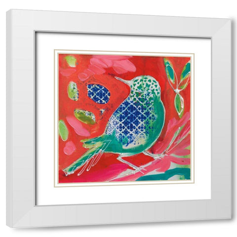 Petite Bird II White Modern Wood Framed Art Print with Double Matting by Brooks, Amanda J.
