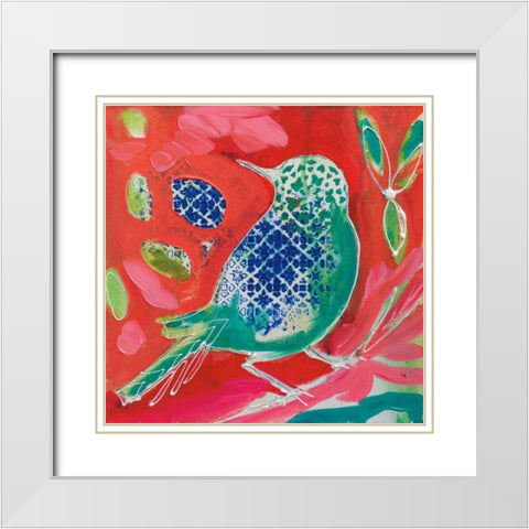 Petite Bird II White Modern Wood Framed Art Print with Double Matting by Brooks, Amanda J.