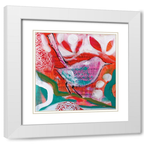Petite Bird III White Modern Wood Framed Art Print with Double Matting by Brooks, Amanda J.
