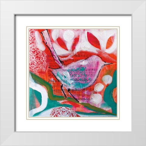 Petite Bird III White Modern Wood Framed Art Print with Double Matting by Brooks, Amanda J.