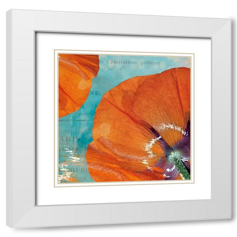 Poppies in the Sky I White Modern Wood Framed Art Print with Double Matting by Berg, Sabine