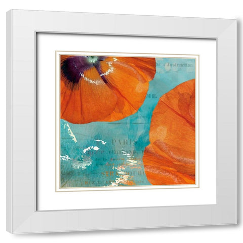 Poppies in the Sky II White Modern Wood Framed Art Print with Double Matting by Berg, Sabine