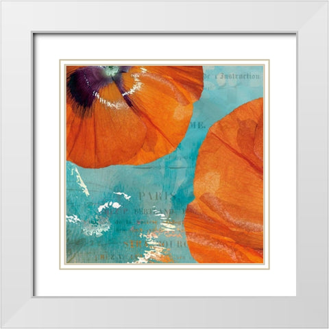 Poppies in the Sky II White Modern Wood Framed Art Print with Double Matting by Berg, Sabine