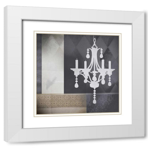 Crystal Light II White Modern Wood Framed Art Print with Double Matting by Noah