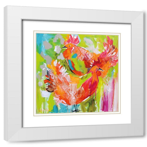 You Ruffle My Feathers White Modern Wood Framed Art Print with Double Matting by Brooks, Amanda J.