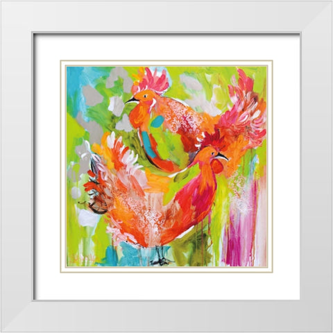 You Ruffle My Feathers White Modern Wood Framed Art Print with Double Matting by Brooks, Amanda J.