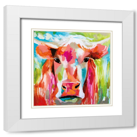 Misty Meadow White Modern Wood Framed Art Print with Double Matting by Brooks, Amanda J.