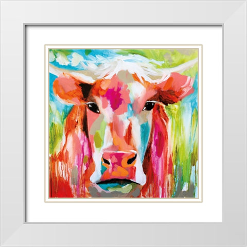 Misty Meadow White Modern Wood Framed Art Print with Double Matting by Brooks, Amanda J.