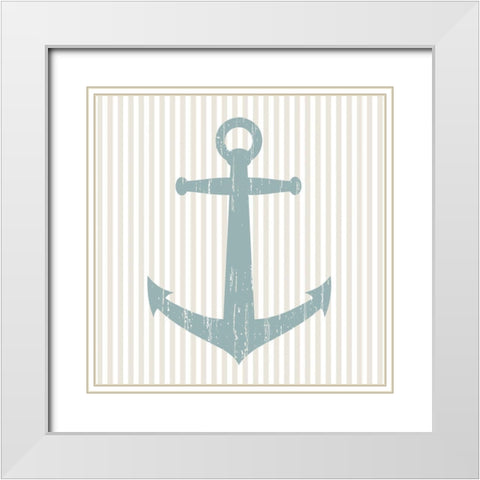 Anchor White Modern Wood Framed Art Print with Double Matting by Berg, Sabine