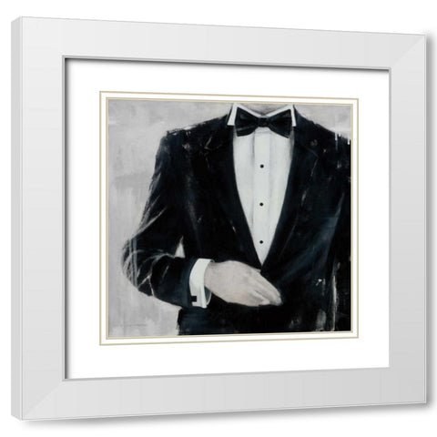 Black Tie Optional White Modern Wood Framed Art Print with Double Matting by Stajan-Ferkul, Andrea