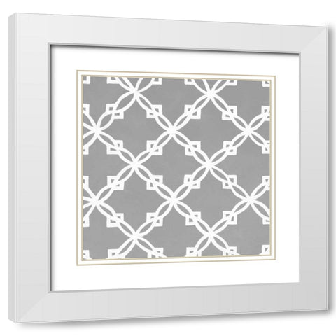 Latticework Tile I White Modern Wood Framed Art Print with Double Matting by Smith, Hope