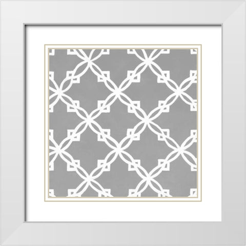 Latticework Tile I White Modern Wood Framed Art Print with Double Matting by Smith, Hope