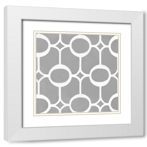 Latticework Tile II White Modern Wood Framed Art Print with Double Matting by Smith, Hope