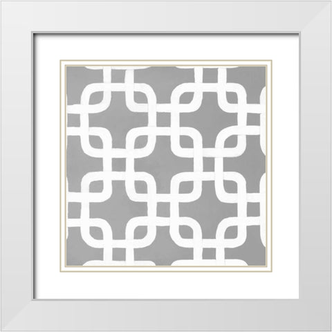 Latticework Tile IV White Modern Wood Framed Art Print with Double Matting by Smith, Hope