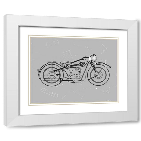 Mechanics I White Modern Wood Framed Art Print with Double Matting by Lloyd, Justin