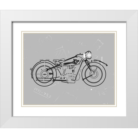 Mechanics I White Modern Wood Framed Art Print with Double Matting by Lloyd, Justin