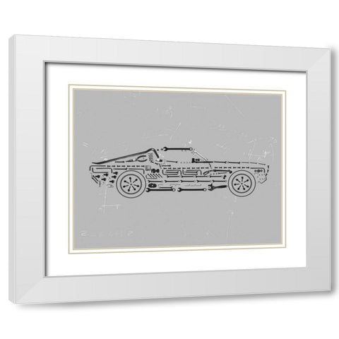 Mechanics II White Modern Wood Framed Art Print with Double Matting by Lloyd, Justin