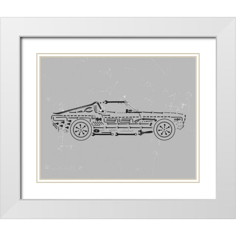 Mechanics II White Modern Wood Framed Art Print with Double Matting by Lloyd, Justin