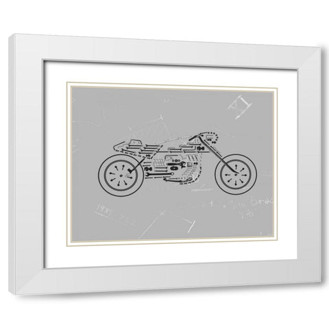 Mechanics III White Modern Wood Framed Art Print with Double Matting by Lloyd, Justin