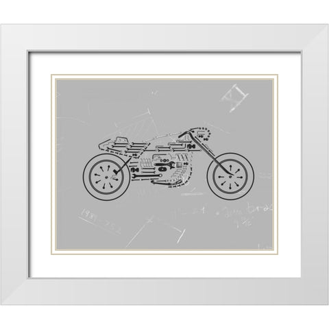 Mechanics III White Modern Wood Framed Art Print with Double Matting by Lloyd, Justin