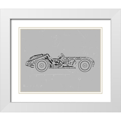 Mechanics IV White Modern Wood Framed Art Print with Double Matting by Lloyd, Justin