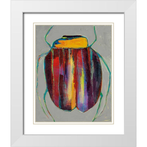 Whats Bugging You? IV White Modern Wood Framed Art Print with Double Matting by Swider, Staci