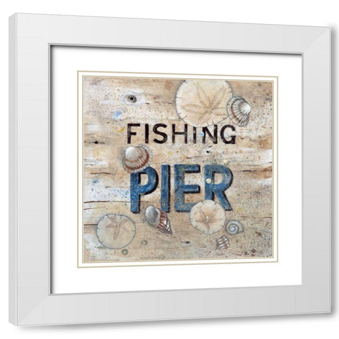Fishing Pier White Modern Wood Framed Art Print with Double Matting by Fisk, Arnie
