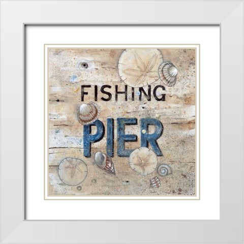 Fishing Pier White Modern Wood Framed Art Print with Double Matting by Fisk, Arnie