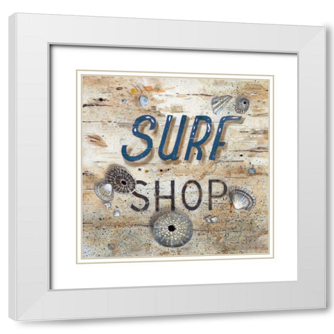 Surf Shop White Modern Wood Framed Art Print with Double Matting by Fisk, Arnie