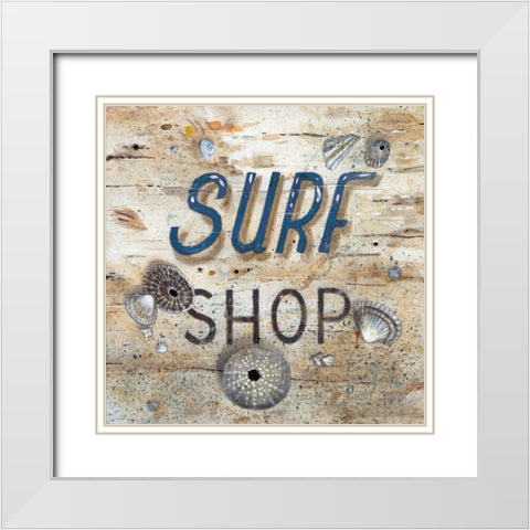 Surf Shop White Modern Wood Framed Art Print with Double Matting by Fisk, Arnie