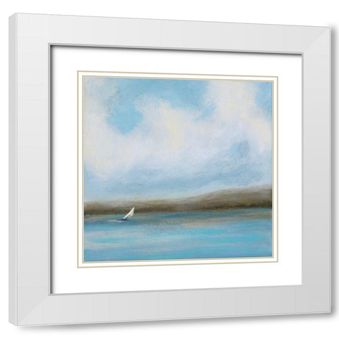 Sailing Day II White Modern Wood Framed Art Print with Double Matting by Vindedzis, Rita