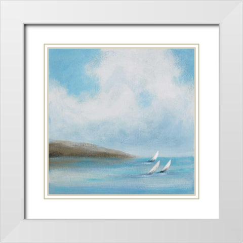 Sailing Day III White Modern Wood Framed Art Print with Double Matting by Vindedzis, Rita