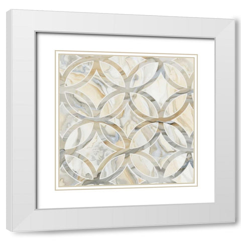 Onyx I White Modern Wood Framed Art Print with Double Matting by Banks, Debbie