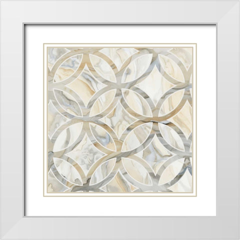 Onyx I White Modern Wood Framed Art Print with Double Matting by Banks, Debbie