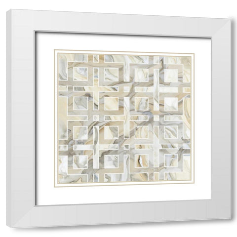 Onyx III White Modern Wood Framed Art Print with Double Matting by Banks, Debbie